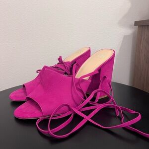 Gianni Bini Hot Pink Lace Up Heels Size 11